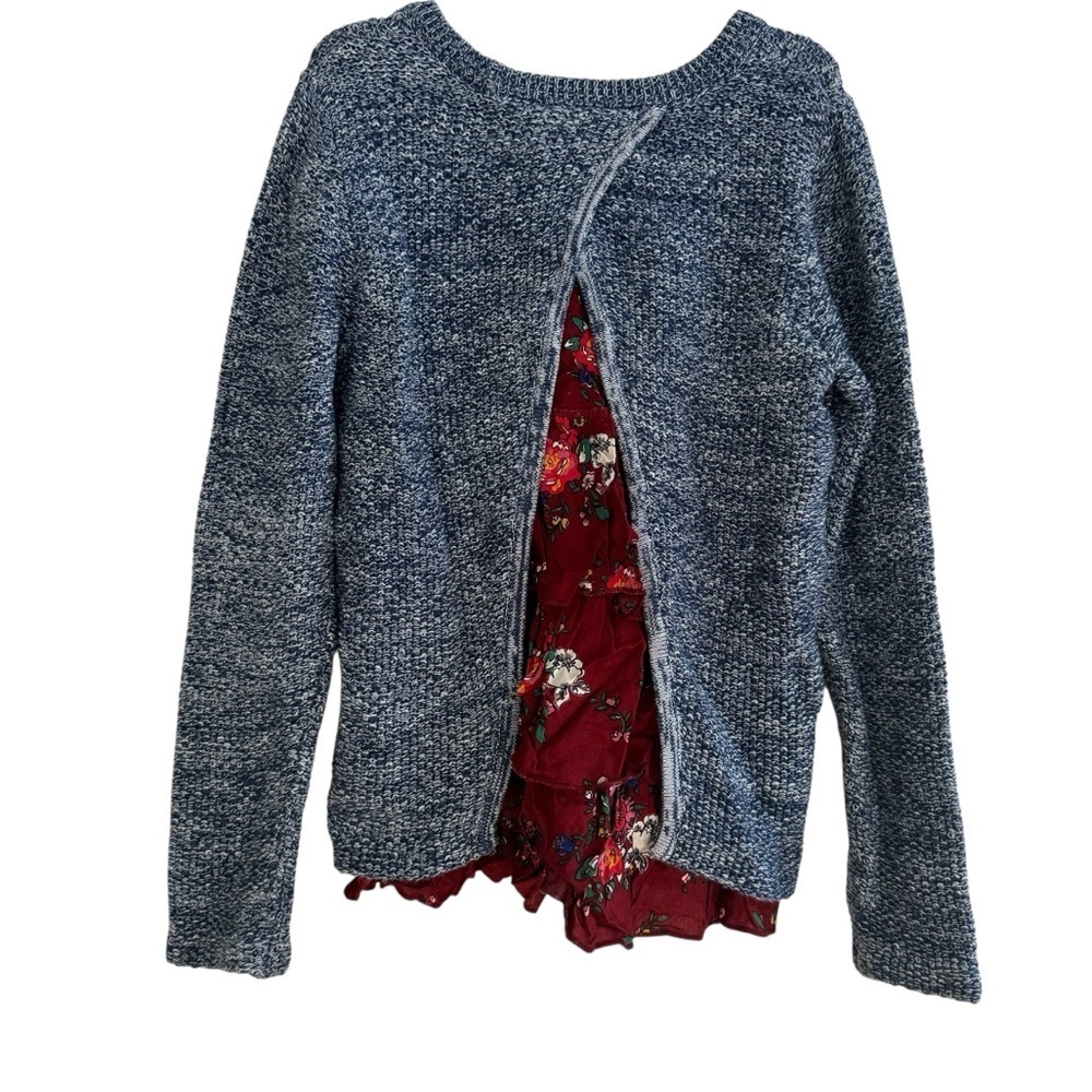 Hanna Andersson 130 Heather Blue Knit Sweater Pullover girls Size 6 - Picture 5 of 7
